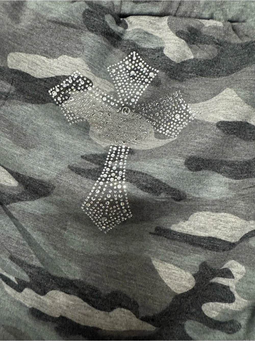 Y2K Gray TUBE Top with Rhinestone Cross